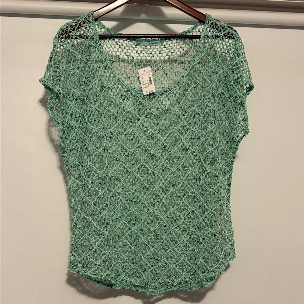 Maurices Mint Green Crochet Blouse